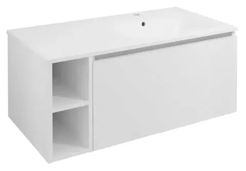 Kúpeľňový nábytok SAPHO - LOREA skrinka 100x46x51,5cm (20+80cm), pravá, biela matná LE080-3131-R-01