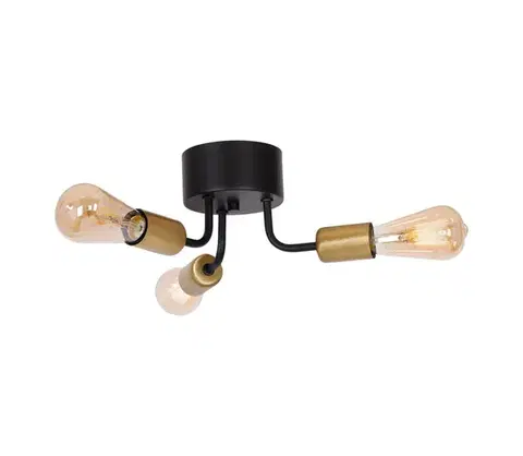 Svietidlá  Prisadený luster BRENDA 3xE27/60W/230V čierna/zlatá 1061