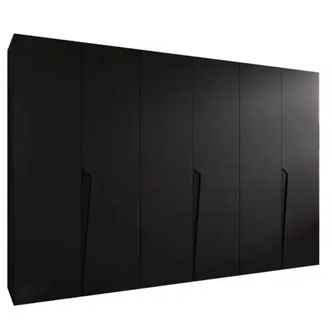 Šatníkové skrine Skriňa Piano 1-300 (3x100) čierna/čierna