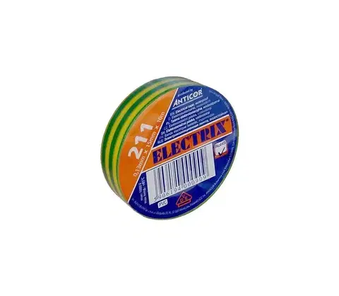 Predlžovacie káble  AP01 − Izolačná páska ELECTRIX 15mm x 10m žltozelená AP01