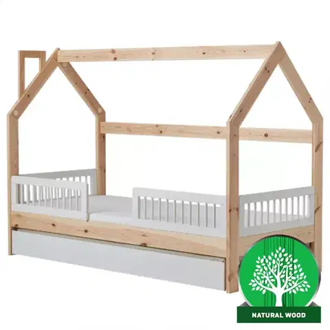 Postele pre dievčatá Posteľ DOMEK 200X90 borovica