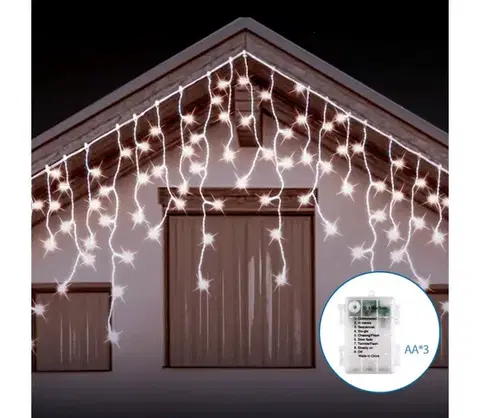 LED osvetlenie  B.V.  - LED vonkajší  reťaz 200xLED/8 funkcií 13x0,6m IP44 studená biela B10303K41