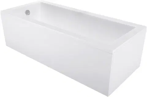 Vane MEXEN/S - Cubik obdĺžniková vaňa 130 x 70 cm s panelom, biela 55031307000X
