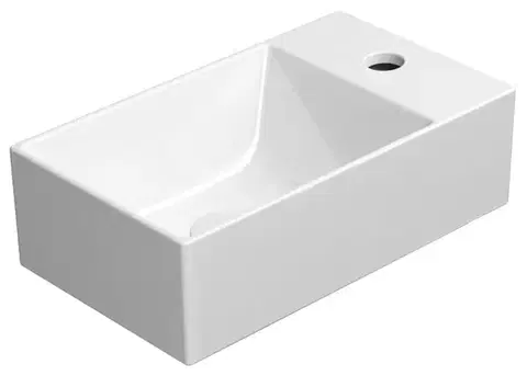 Umývadlá GSI - KUBE X keramické umývadlo 40x23cm, pravé/ľavé, biela ExtraGlaze 9484111