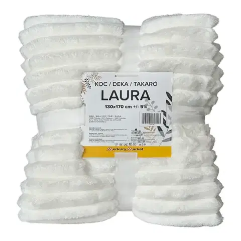 Ozdobné prikrývky Deka Laura 130x170 cm 1 biela