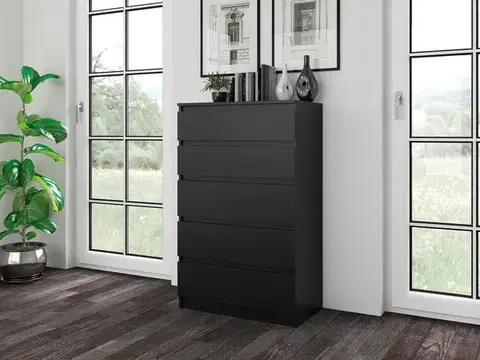 Komody a skrinky Zásuvková komoda WALMA M5, čierna