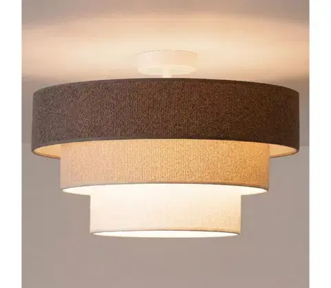 Svietidlá BRILAGI - Prisadený luster LUNETA 1xE27/60W/230V priemer 40 cm sivá/krémová/biela 8590828052340