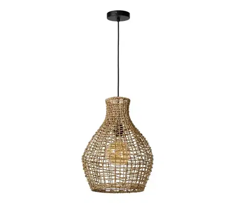 Svietidlá Lucide 03438/35/72 - Luster na lanku ALBAN 1xE27/40W/230V béžová 03438/35/72