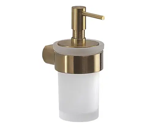 Svietidlá Gedy - Nástenný dávkovač mydla PIRENEI 110 ml mliečne sklo/matné zlaté prevedenie PI8188