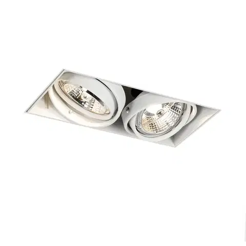 Zapustené svietidlá Zapustený reflektor biely GU10 AR70 bez rámu 2-svetlo - Oneon