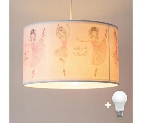 Svietidlá BRILAGI - LED detský luster na lankách BOBO 1xE27/60W/230V pr. 35 cm ružová/baletky 8590828051428
