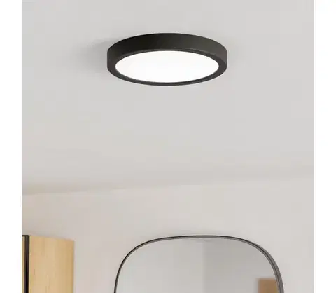 Svietidlá Eglo 901325 - LED kúpeľňové stropné svietidlo FUEVA LED/11,5W/230V pr.21,1cm IP44 čierne 901325