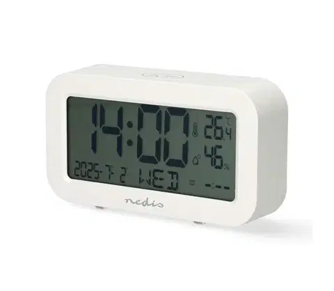Predlžovacie káble  CLDK2005WT - Digitálne hodiny s budíkom, teplomerom a vlhkomerom, napájanie 2xAA, biele CLDK2005WT