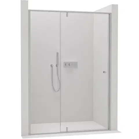 Sprchovacie kúty CERANO - Sprchové pivotové dvere Santini Ľ/P - 6 mm - chróm, transparentné sklo - 110x195 CER-426208
