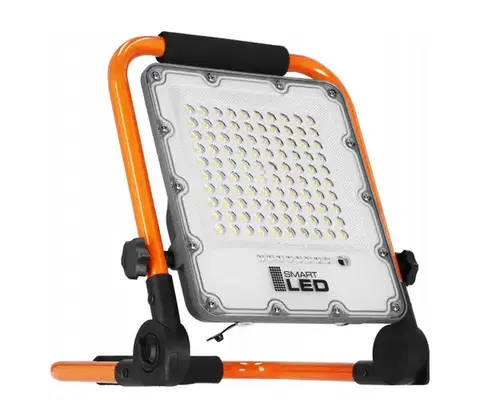 LED osvetlenie SmartLED Nabíjateľný LED reflektor so stojanom, 50 W, 3,2 V, 4500 K, 5000 mAh, IP65, oranžový 5891