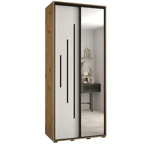 Šatníkové skrine Skriňa 45 Canaris 13 110 artisan/biela/čierna