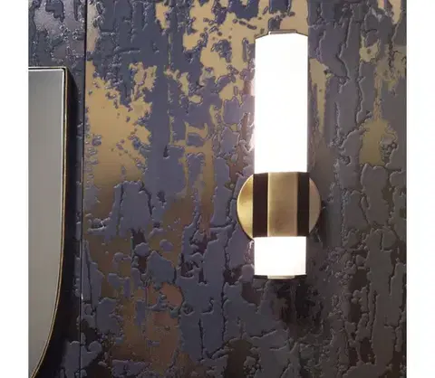 Svietidlá Elstead Quintiesse QN-FACET-LED1-HB-BATH-LED Kúpeľňové nástenné svietidlo FACET LED/12W/230V IP44 zlatá QN-FACET-LED1-HB-BATH