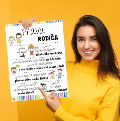Tabuľky s venovaním (darčeky) Dekorácie pre školy - Práva rodiča - tabuľka na stenu