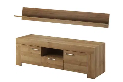 TV stolíky TV stolík SRTV a polica SYKY, dub riviera