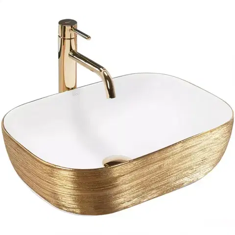 Umývadlá Umývadlo na dosku Belinda Gold Brush/White Rea-U7422