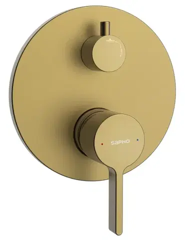 Kúpeľňové batérie SAPHO - ICONIC podomietková sprchová batéria, 2 výstupy, zlato mat AF042GB