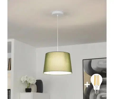 Svietidlá BRILAGI - LED luster na lanku CERIA 1xE27/40W/230V priemer 30 cm zelený EG300171+EG781039