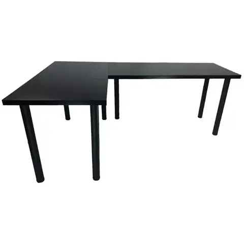 Moderné kancelárske stoly Písací stôl pre hráča rohový 2x136x66x18 cm Model 0 čierny Low