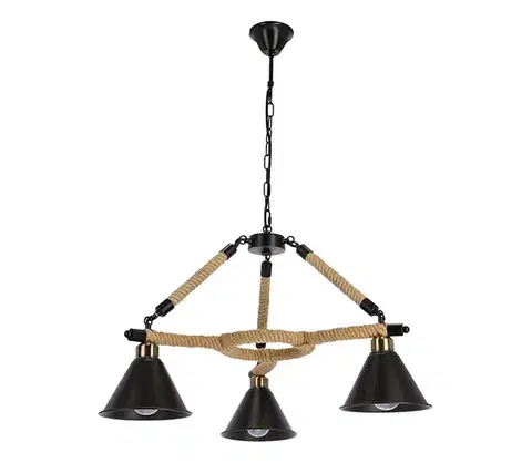 Svietidlá  Luster na reťazi NEGRU 3xE27/40W/230V čierna/hnedá 33-28709
