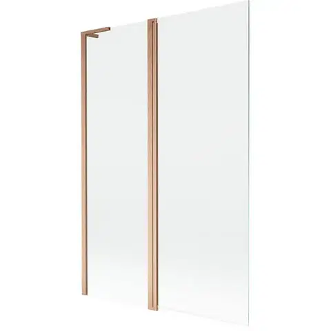 Sprchové dvere MEXEN/S - Mist L vaňová zástena 2-krídlová 120 x 150, transparent, meď kartáčovaná 8A9L-120-011-65-00