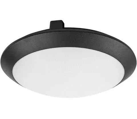 Záhradné lampy Rabalux 77235 - Vonkajšie stropné svietidlo so senzorom WELRO 1xE27/9W/230V IP65 pr.30 cm čierna 77235