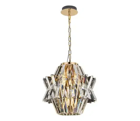 Svietidlá  Krištáľový luster na reťazi CROWN 4xE14/40W/230V zlatá ML0399
