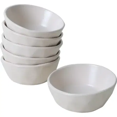 Misky a misy Súprava 6 kameninových misiek Facetta 12 cm, krémová