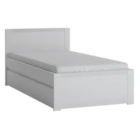 Jednolôžkové postele Posteľ Novi NVIZ01 90 1S biela alpin/pvc biela supermat