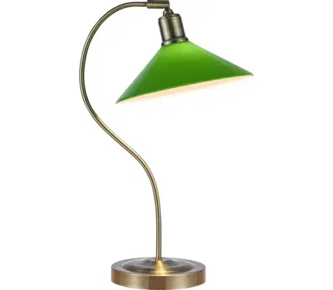Lampy Markslöjd 108864 - Stolná lampa VELA 1xE27/40W/230V mosadz/zelená 108864