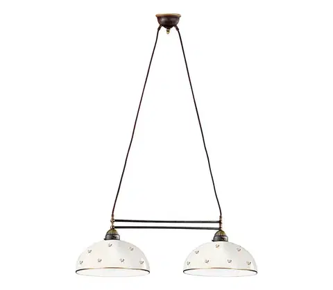Svietidlá Kolarz 731.82.171 - Závesný luster NONNA na lankách, 2xE27/75W/230V, s kvetinovým motívom, ružovo-zlatý 731.82.171