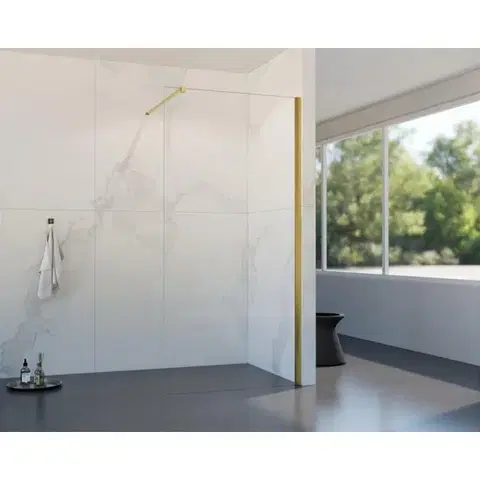 Sprchovacie kúty HOPA - Walk-in sprchovací kút LAGOS GOLD NEW 200 - Farba rámu - Zlatá, Rozmer A - 100, Rozmer C - 200, Výplň - Číre bezpečnostné sklo - 8 mm BCLAGO10BGCN2