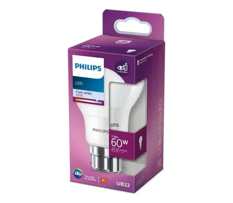 LED osvetlenie LED Žiarovka Philips A60 B22/7,5W/230V 4000K 572623