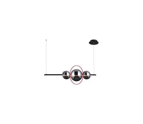 Lampy Azzardo - Náhradné sklo k lustru SANDRA čierna/chrómová - veľké pr. 22 cm 8590828235569