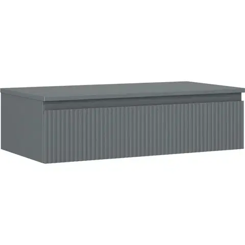 Kúpeľňový nábytok MEXEN/S - Rivel kúpeľňová skrinka pod umývadlo 90 cm s doskou, 1 šuplík, reliéf, grafit mat 91A20-09023-1-BFC66