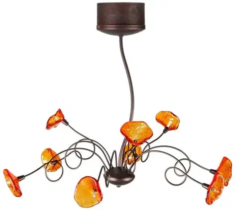 Stropná svetla Oranžová stropná lampa 9xG4 Malta