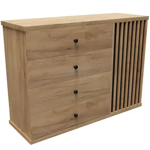 Komody do spálne Komoda Forza 120 Craft zlatá