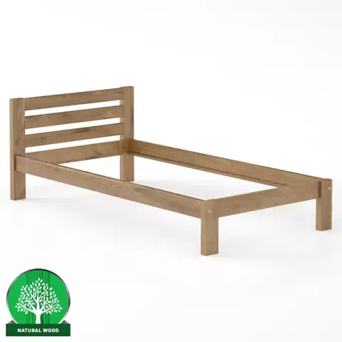 Drevené postele Posteľ borovica LK127–100x200 dub