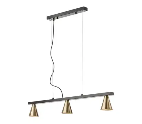 Svietidlá Redo 01-2218 - Luster na lanku ZUMA 3xGU10/15W/230V čierna/zlatá 116149