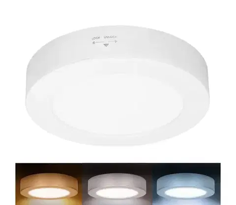 Svietidlá  WD240-W - LED panel 2v1 LED/12W/230V 3000/4000/6000K, priemer 17 cm, IP54, biela WD240-W