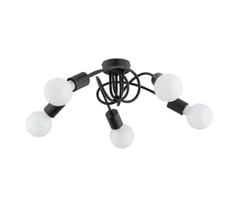 Svietidlá  Prisadený luster FARTA 5xE27/60W/230V čierna 63237