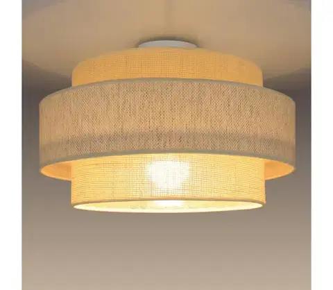 Svietidlá  Stropné svietidlo BOHO 1×E27/60W/230V, priemer 40 cm, krémové/juta H0168