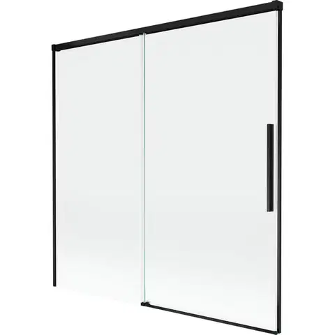 Sprchové dvere MEXEN/S - Rox vaňová zástena 2-krídlová posuvná 160 x 150, transparent, čierna 8C9-160-001-70-00