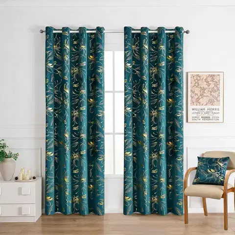 Závesy do spálne Záves na priechodkách INESS 2504-4/210GSM 140x250 tyrkysový