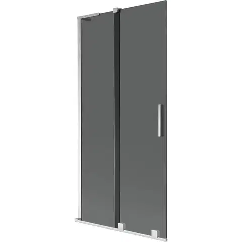 Sprchové dvere MEXEN/S - Velar L dvojkrídlová posuvná vaňová zástena 95 x 150, grafit, chróm 896-095-003-41-01
