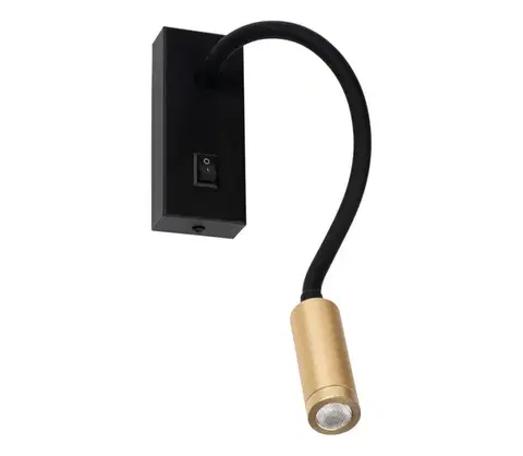 Svietidlá  32519 - LED flexibilná lampička TONIL LED/3,3W/230V čierna/zlatá 32519